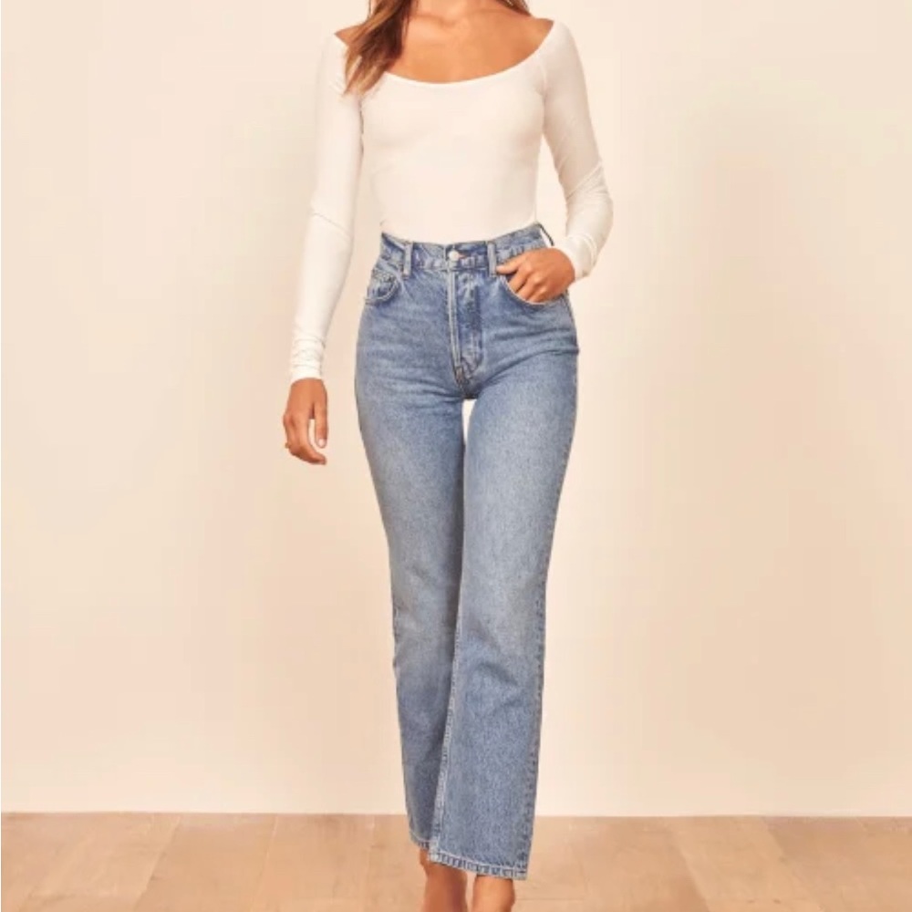 Cynthia High Rise Straight Reformation Jeans